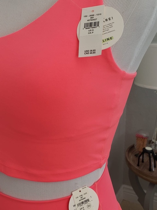 Women's Active Two-Piece Set - Pink & Light Blue - Picture 3 of 6